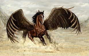 brown wing horse